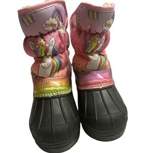 Pink Unicorn Winter Boots